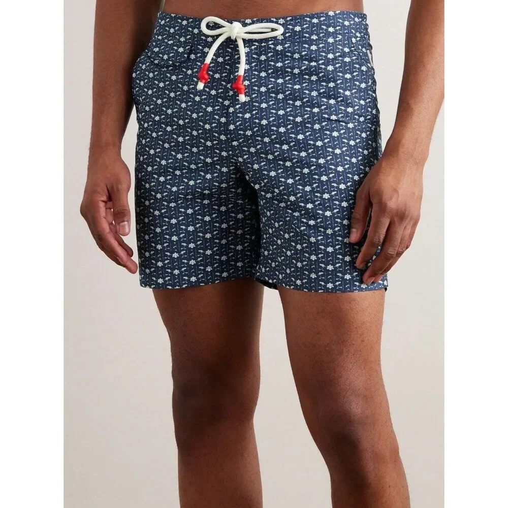 Orlebar Brown - Standard Mid-Length Bandana-Print Swim Shorts - Blue size 30